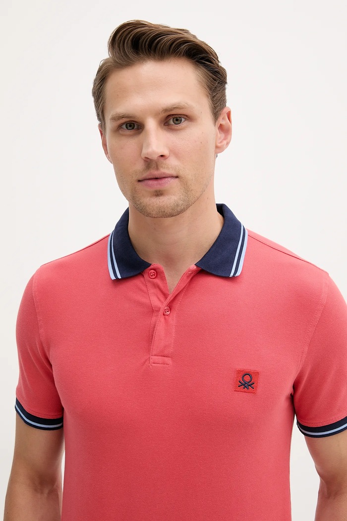 Polo United Colors of Benetton rdeča 3F9HU302E