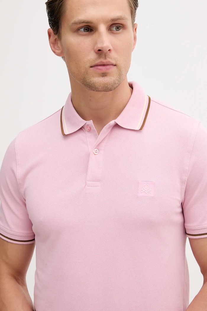 Polo tričko United Colors of Benetton ružová 3F9HU302E