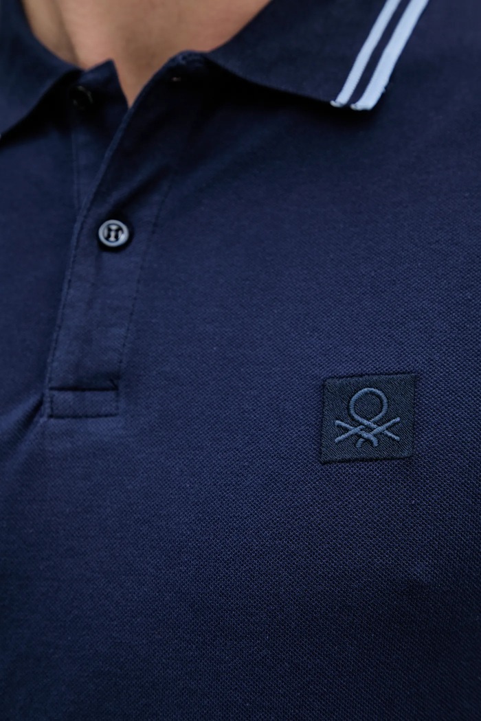 Polo tričko United Colors of Benetton 3F9HU302E tmavomodrá