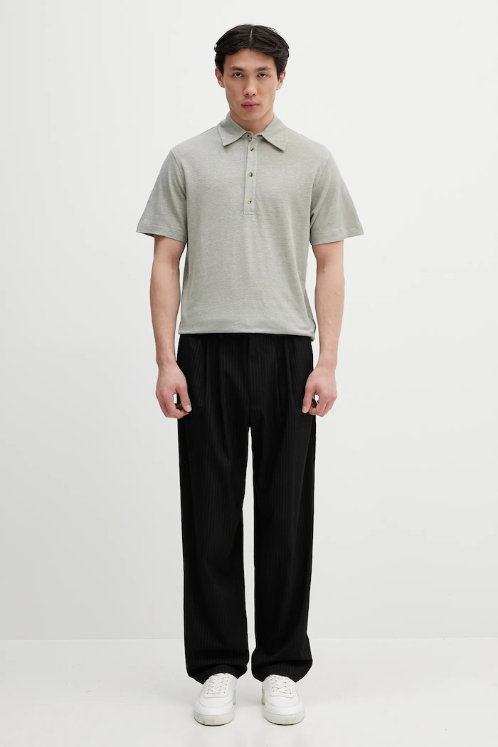 Plátěné polo tričko Paul Smith M1R.446Z.P01764 šedá