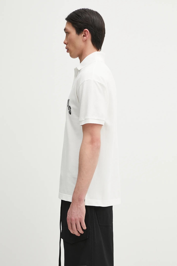 Palm Angels polo de bumbac Curved Logo PMGB012S25FAB0030310 alb SS25