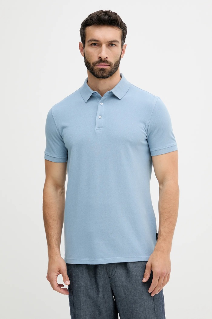 Sisley polo de bumbac regular albastru 3089S300T