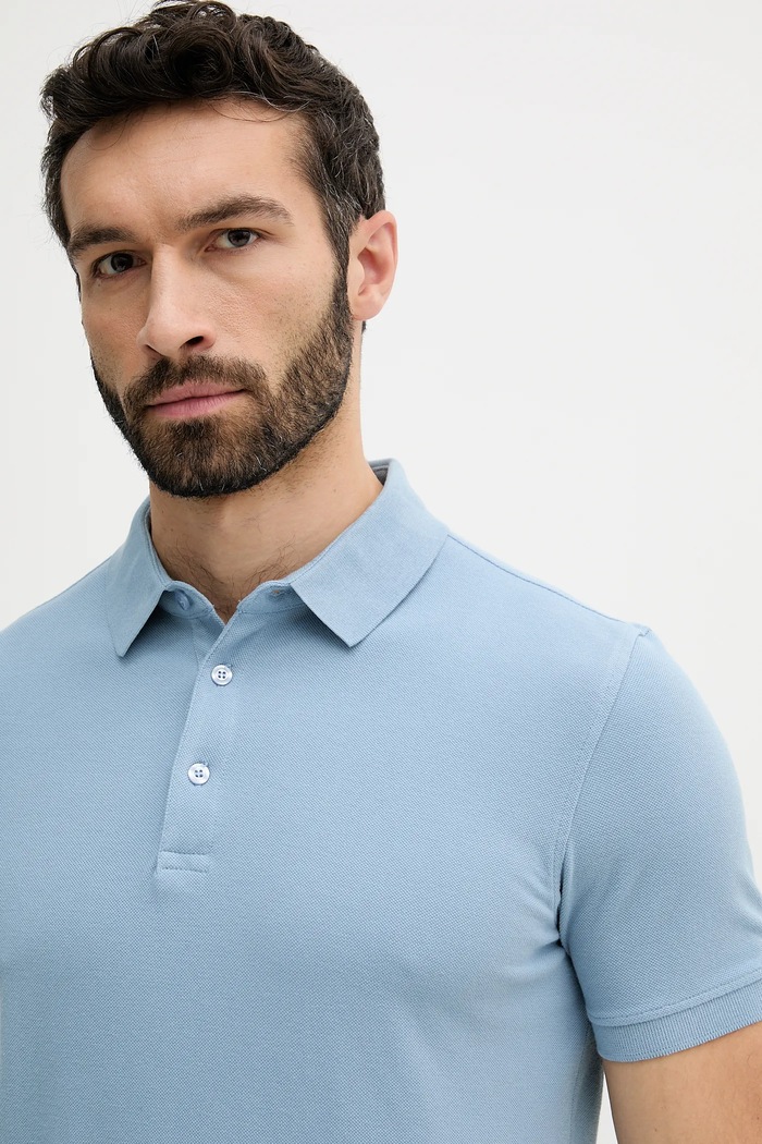 Sisley polo de bumbac albastru 3089S300T
