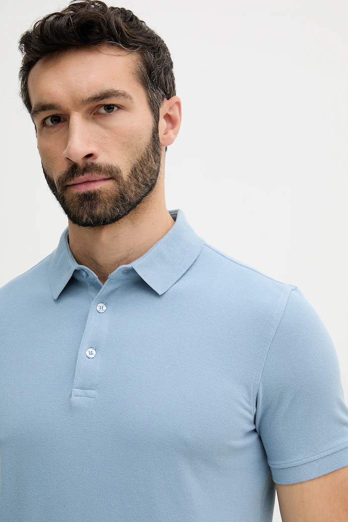 Sisley polo de bumbac albastru 3089S300T