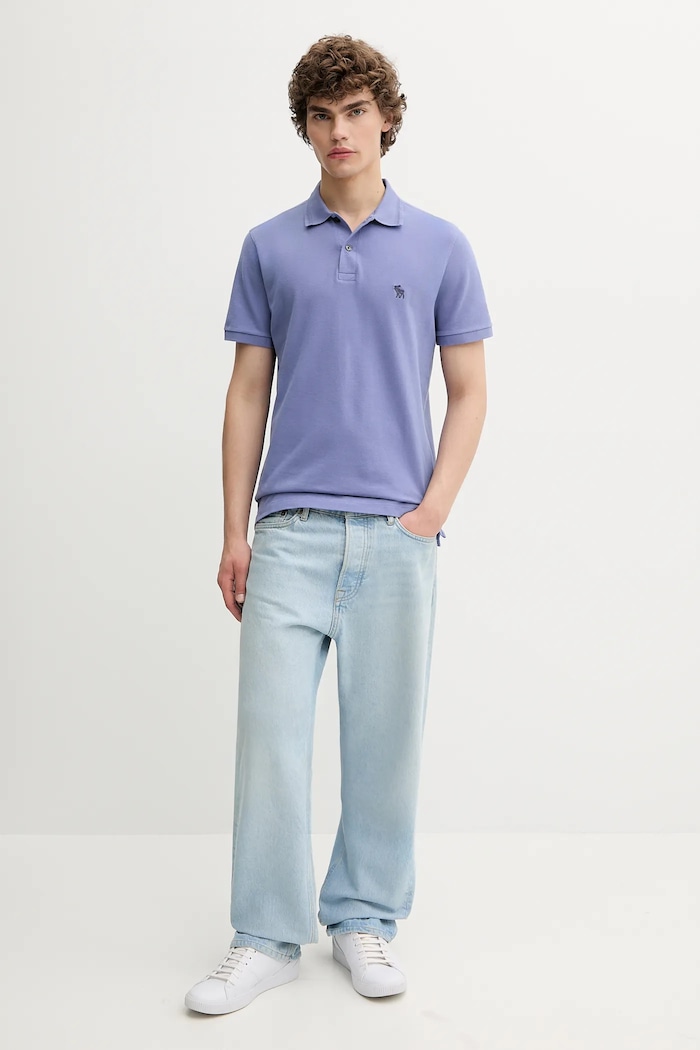 Abercrombie & Fitch Polo KI124.5230.200 fioletowy SS25