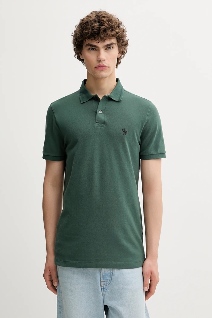 Abercrombie & Fitch polo z elastanem zielony KI124.5231.300