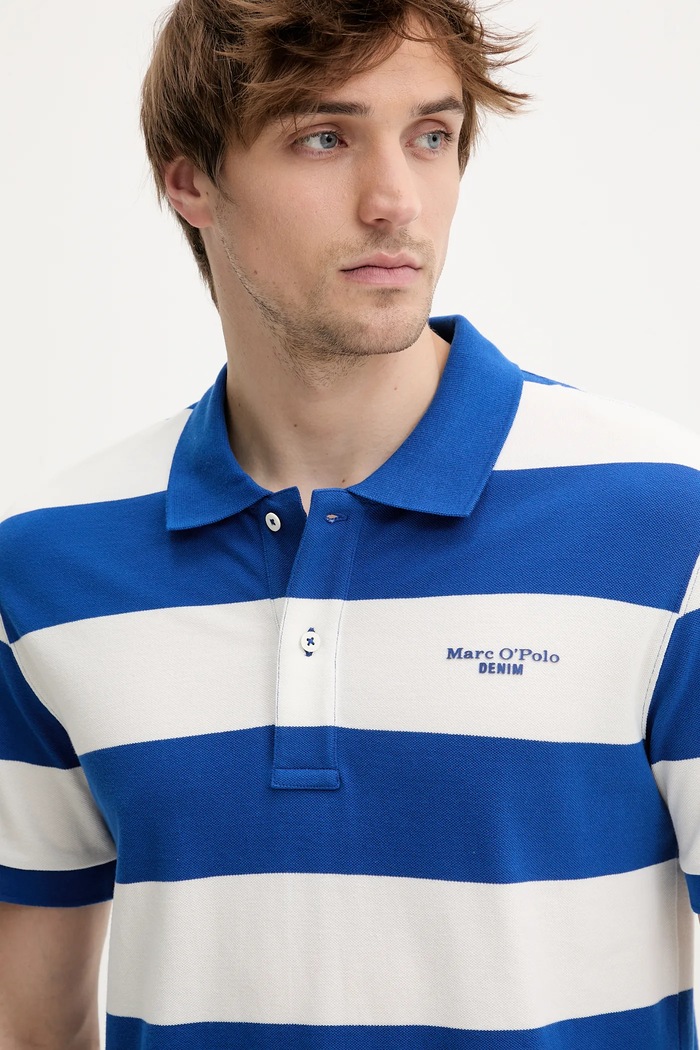 Bavlnené polo tričko Marc O'Polo fialová 5000005949