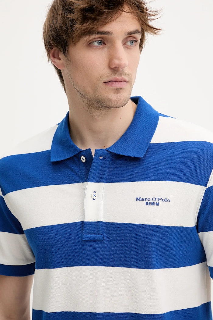 Bavlnené polo tričko Marc O'Polo fialová 5000005949