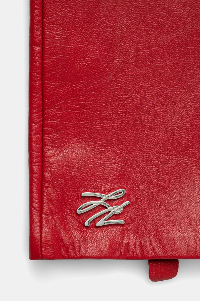 Δερμάτινα γάντια Karl Lagerfeld IKON A1W33102 κόκκινο SS25