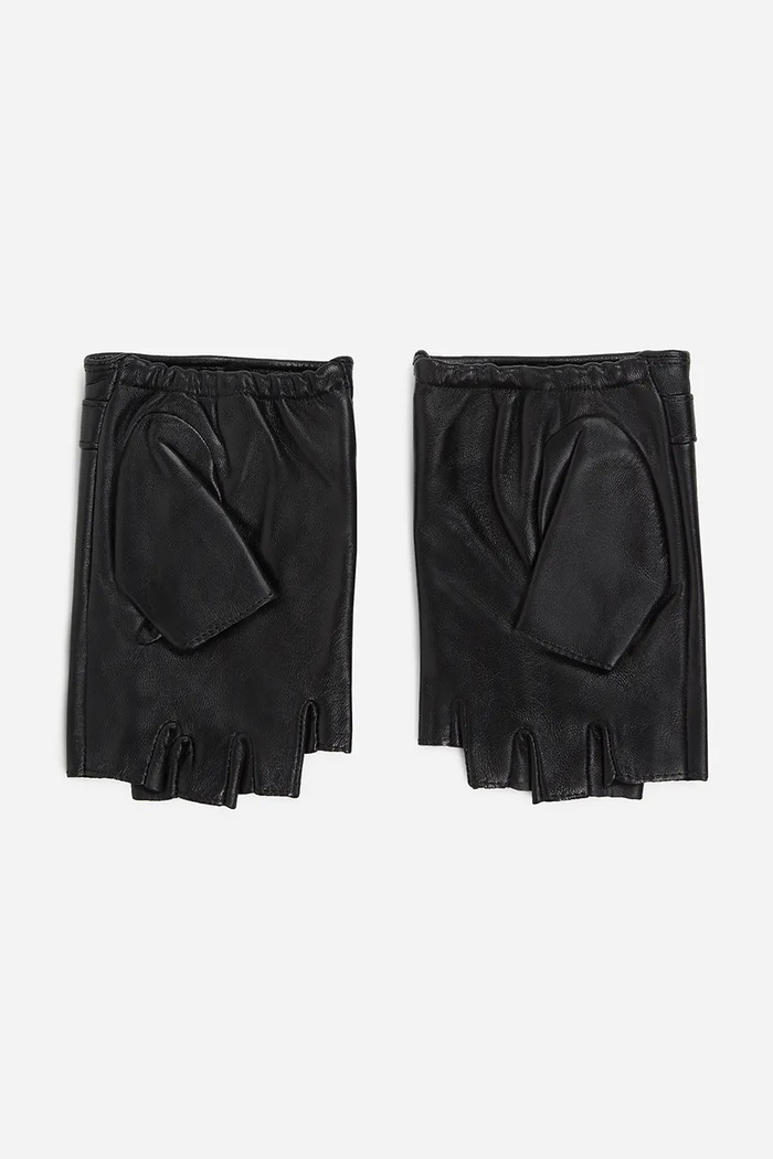 Karl Lagerfeld mitenki skórzane A2W33050 czarny SS25