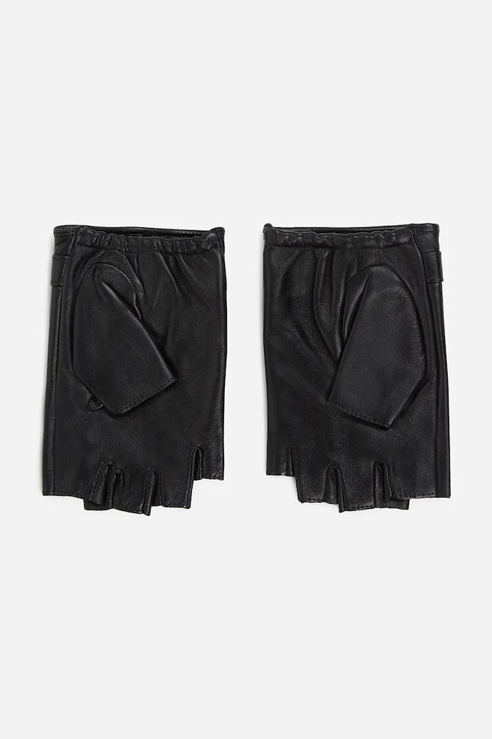 Karl Lagerfeld mitenki skórzane A2W33050 czarny SS25
