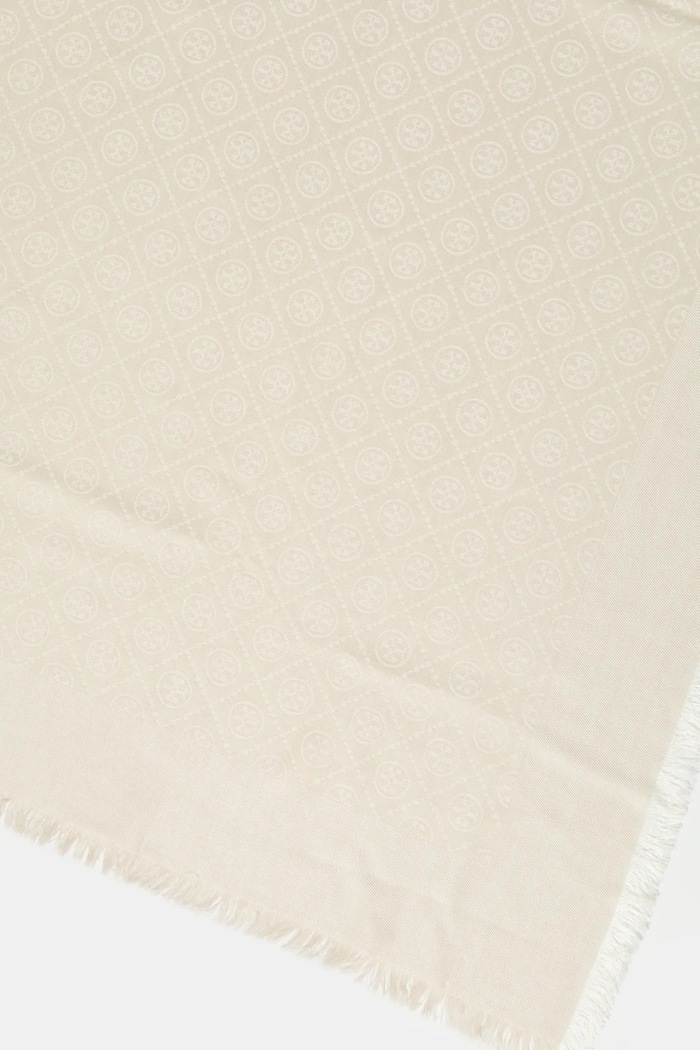 Tory Burch esarfa de matase T Monogram 160570.104 bej SS25