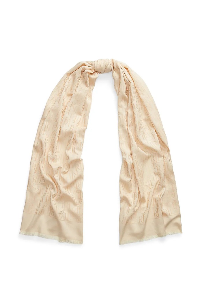 Šála Lauren Ralph Lauren pletenina béžová 454937219