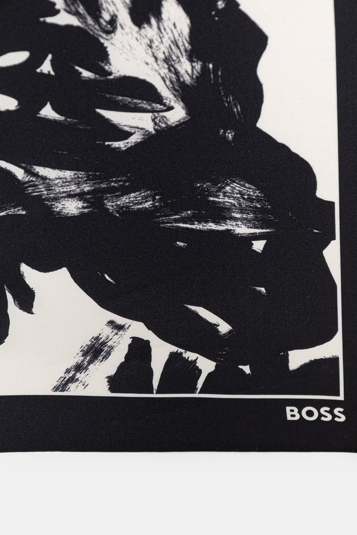 BOSS chusta damska jedwabna Lainy 50536118 czarny SS26