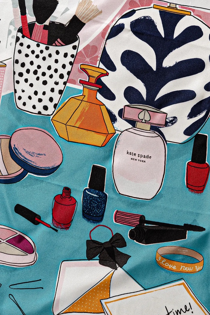 Hedvábný šátek Kate Spade KS1003349 vícebarevná SS25