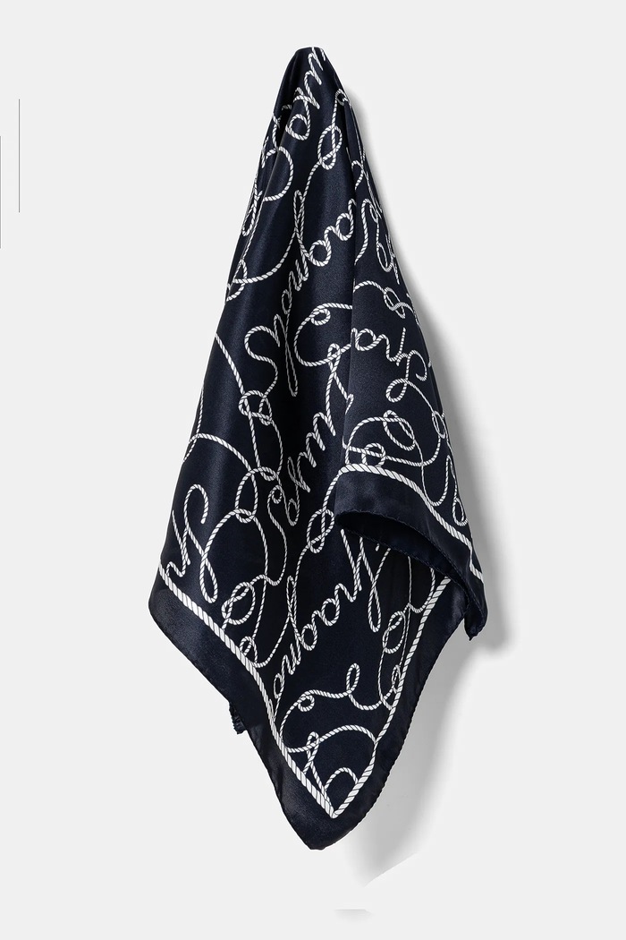 Luisa Spagnoli foulard in seta tessuto blu navy 541827