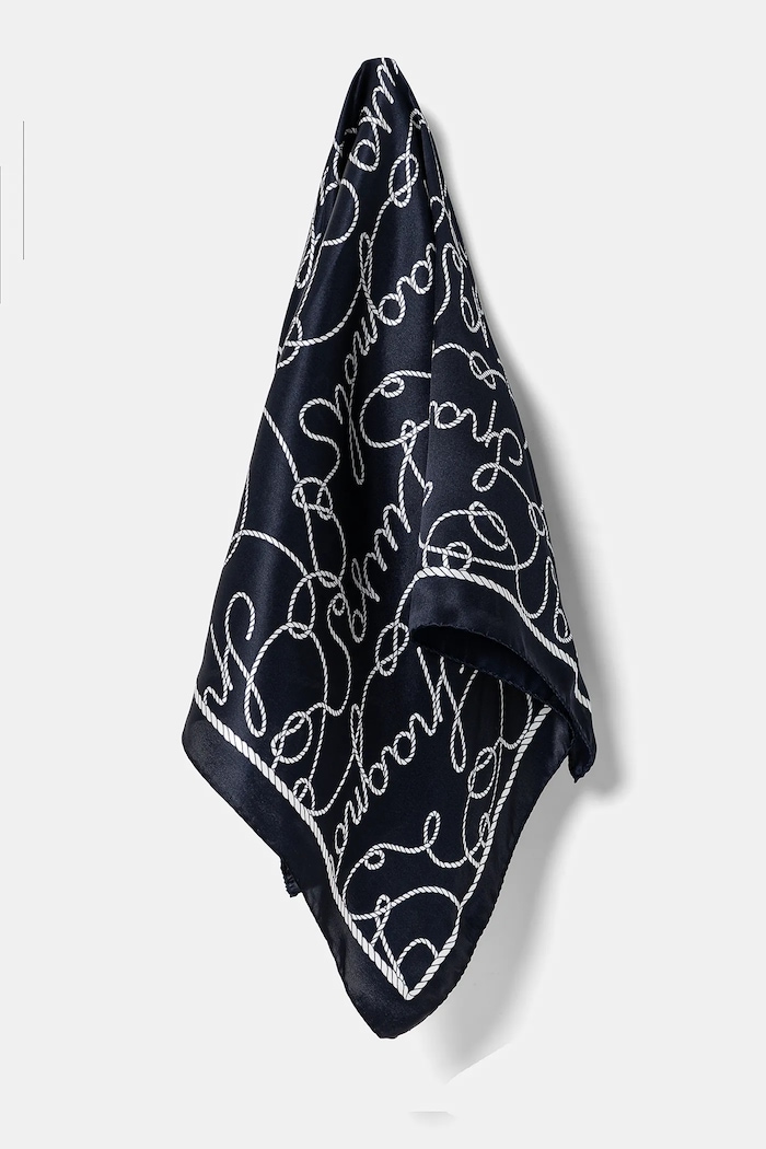 Luisa Spagnoli foulard in seta tessuto blu navy 541827
