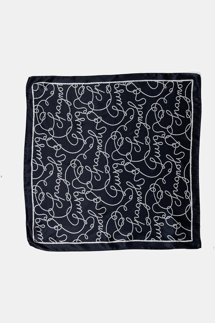 Luisa Spagnoli foulard in seta 541827 blu navy SS25