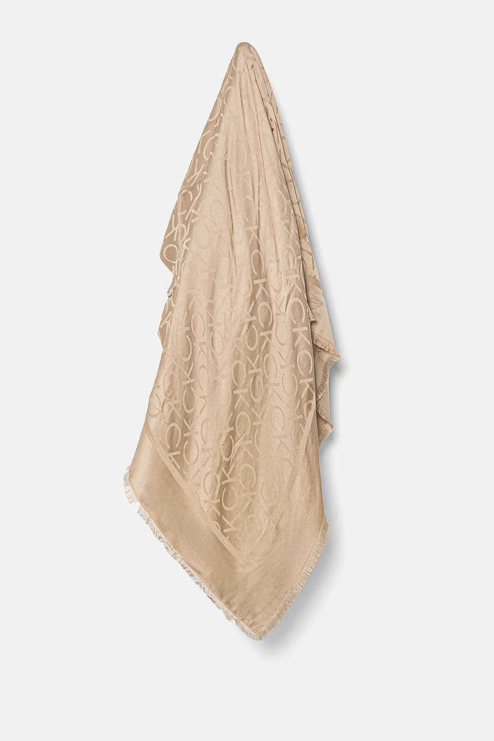 Σάλι Calvin Klein εμπριμέ μπεζ K60K612974