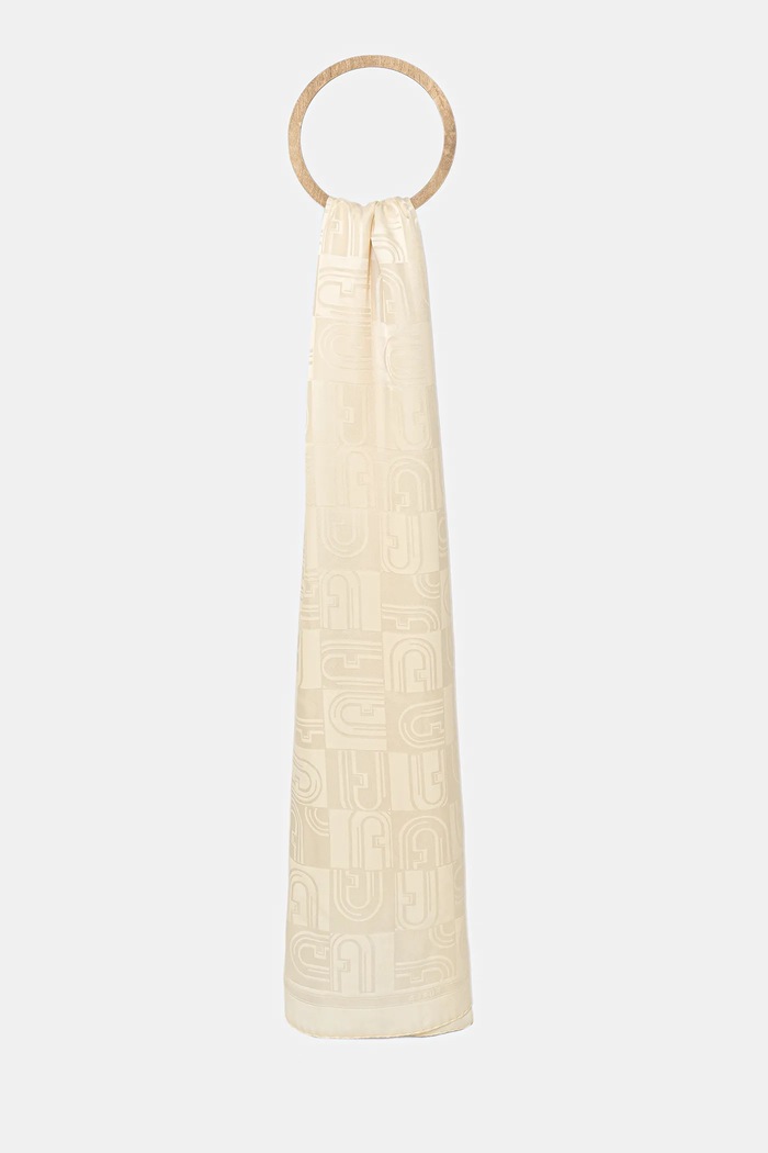 Hodvábny šál Furla hodváb béžová WT00094.BX3859.PNN00