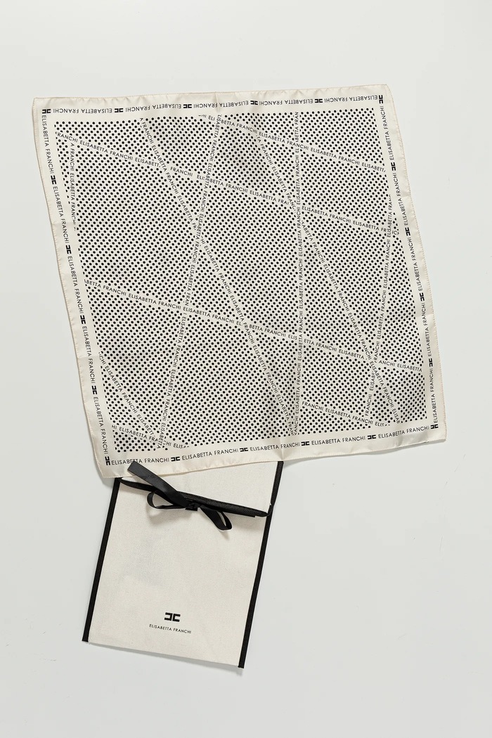 Elisabetta Franchi Apaszka jedwabna FO06F52E2 czarny SS25
