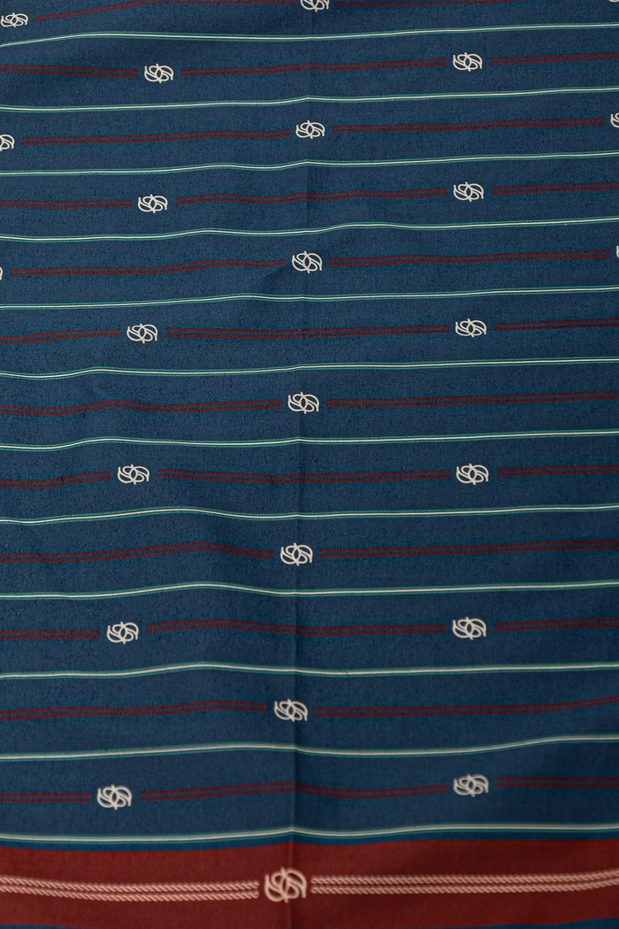 Βαμβακερό κασκόλ Drôle de Monsieur Le Foulard RayE Monogramme G.BA014.CO128.BE σκούρο μπλε SS25
