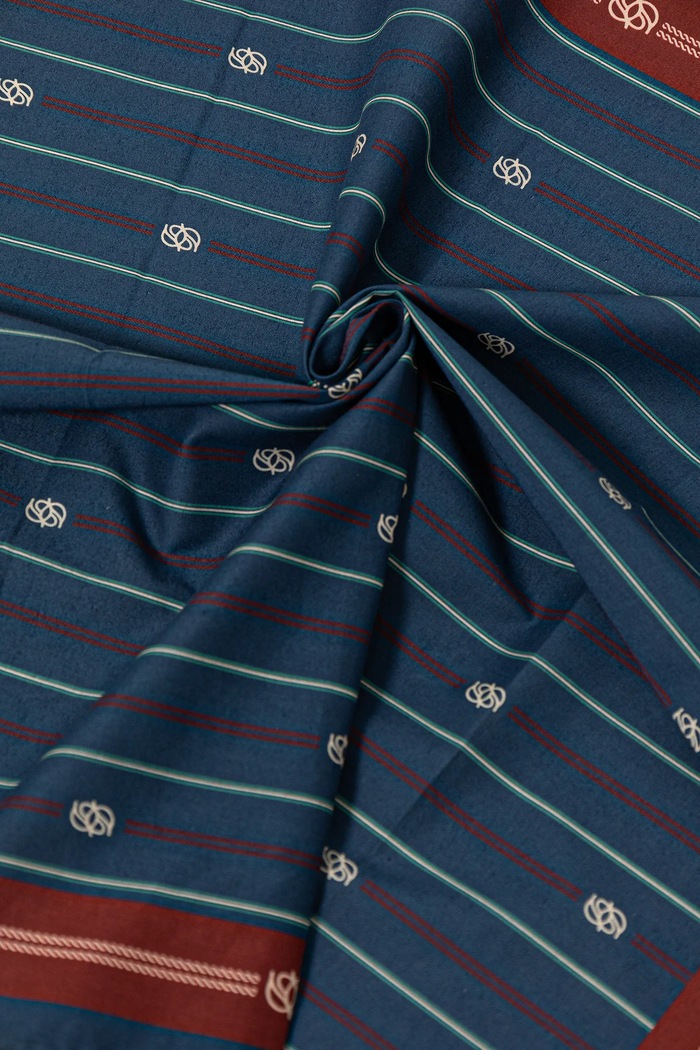 Αξεσουάρ Βαμβακερό κασκόλ Drôle de Monsieur Le Foulard RayE Monogramme G.BA014.CO128.BE σκούρο μπλε