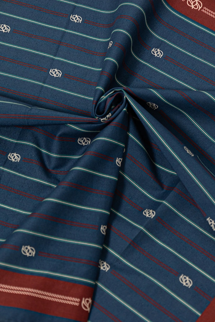 Αξεσουάρ Βαμβακερό κασκόλ Drôle de Monsieur Le Foulard RayE Monogramme G.BA014.CO128.BE σκούρο μπλε