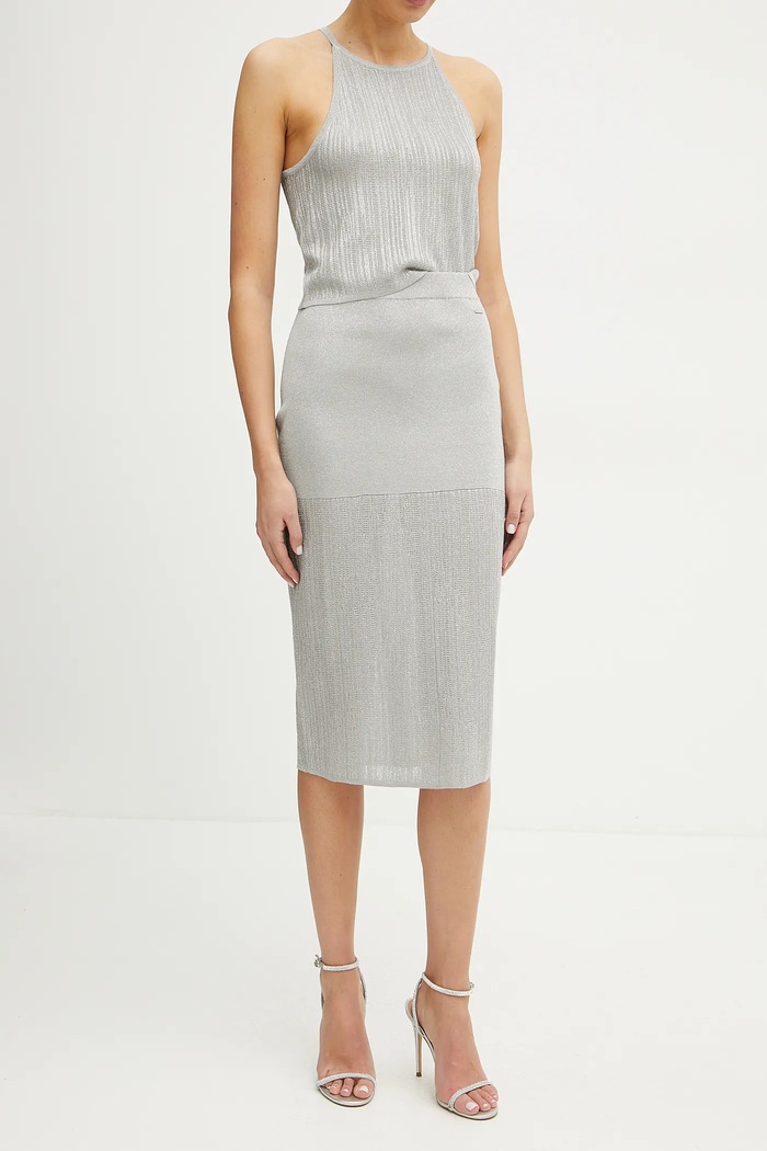 Sukně Armani Exchange midi šedá XW000113.AF11957