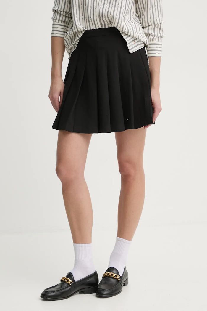 Tommy Hilfiger szoknya sima fekete WW0WW43880