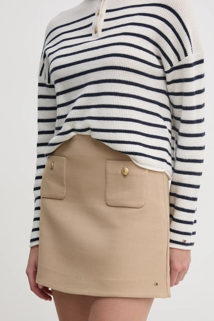 Tommy Hilfiger spódnica casual beżowy WW0WW44994