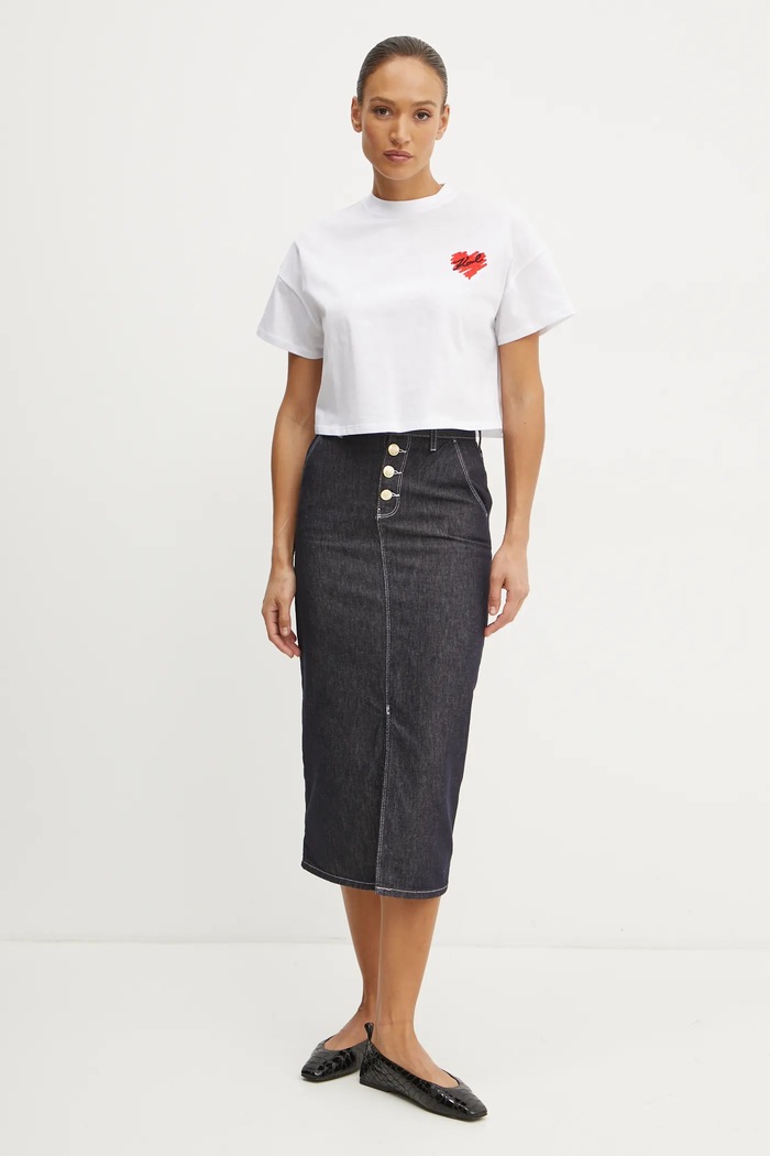 Karl Lagerfeld farmer szoknya A1W12027 sötétkék SS25
