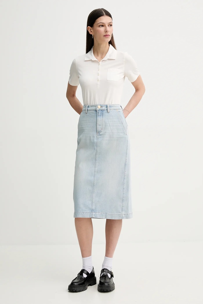 Rifľová sukňa Marc O'Polo 503918624009 modrá SS25