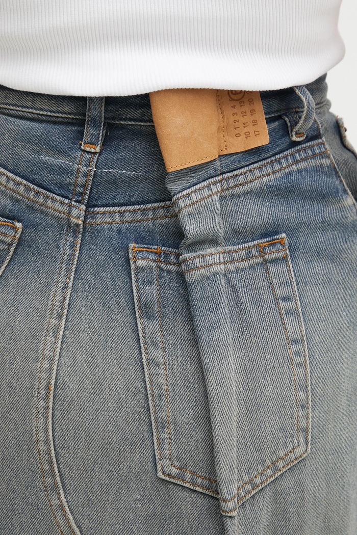 MM6 Maison Margiela denim skirt blue S52ME0022