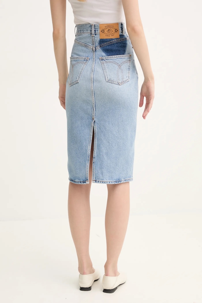 Ruházat Fiorucci farmer szoknya Faded Heart Pocket Denim Midi Skirt W02SPDSK295DN01DN01 kék