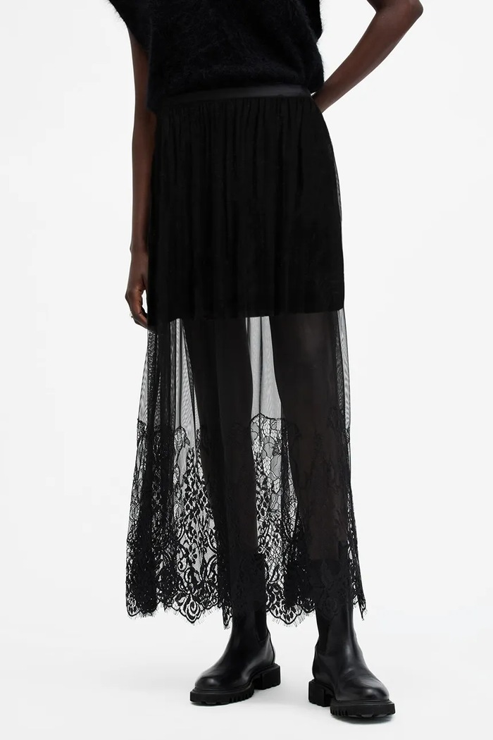 Sukně AllSaints ARIELLA W040RB černá SS25