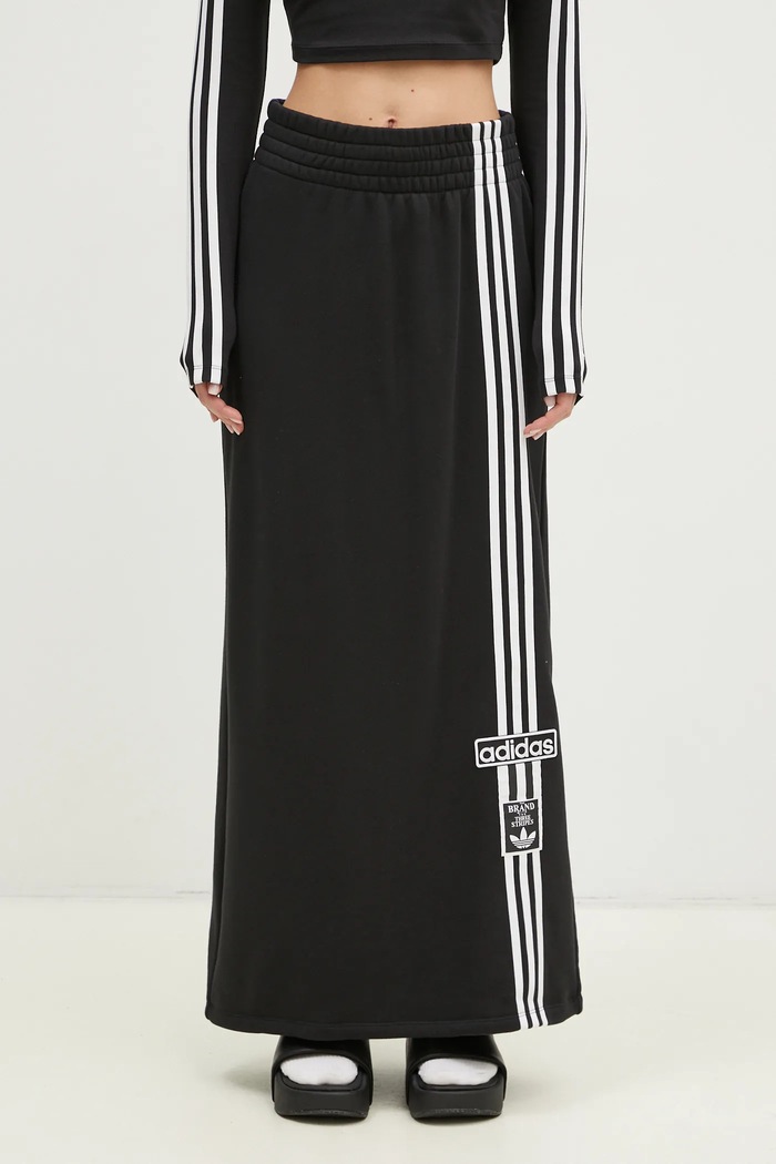 adidas Originals cotton skirt MAXI SKIRT straight black JC8538