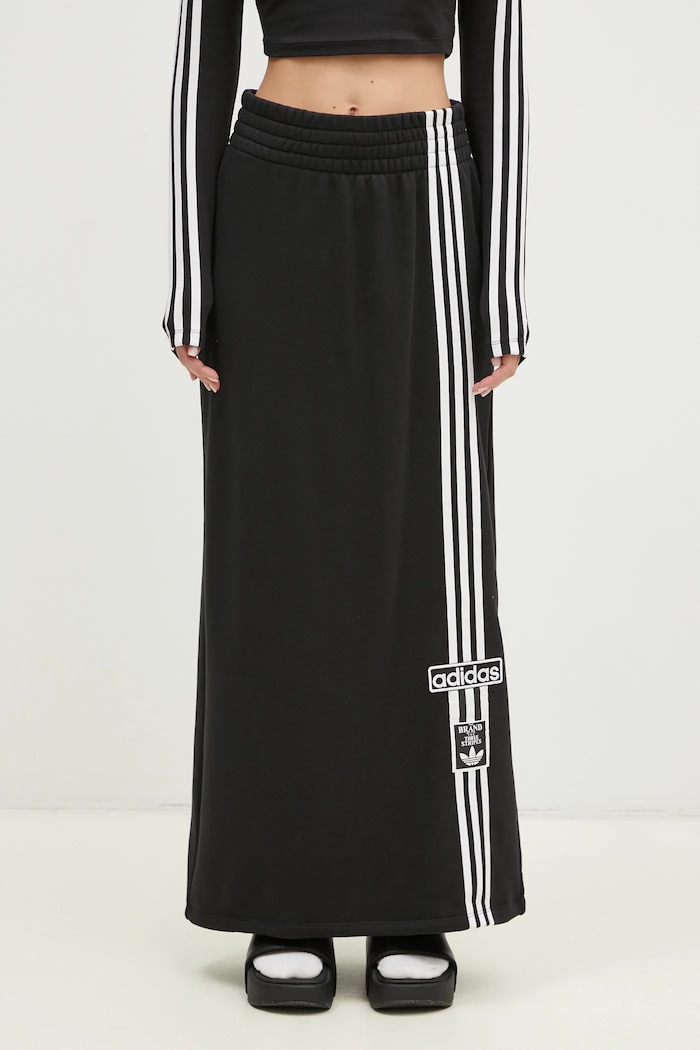 adidas Originals cotton skirt MAXI SKIRT straight black JC8538