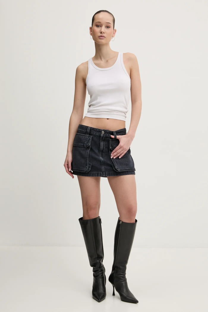 Diesel spódnica jeansowa DE-TON SKIRT A15784.007Z9 szary SS25