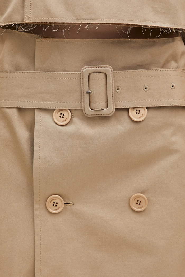 Хлопковая юбка VETEMENTS Deconstructed Trenchcoat бежевый WA66SK400S