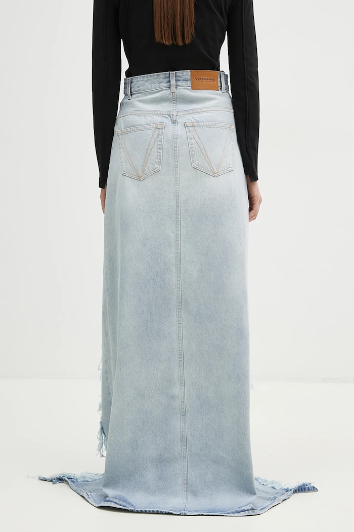 Ρούχα Τζιν φούστα VETEMENTS Destroyed Denim Maxi WA66SK510L μπλε