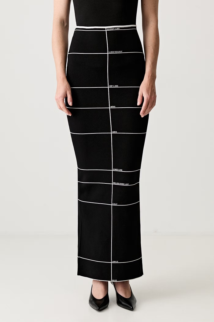 Vetements spódnica ołówkowa z wiskozą z elastanem czarny WA66KN120X
