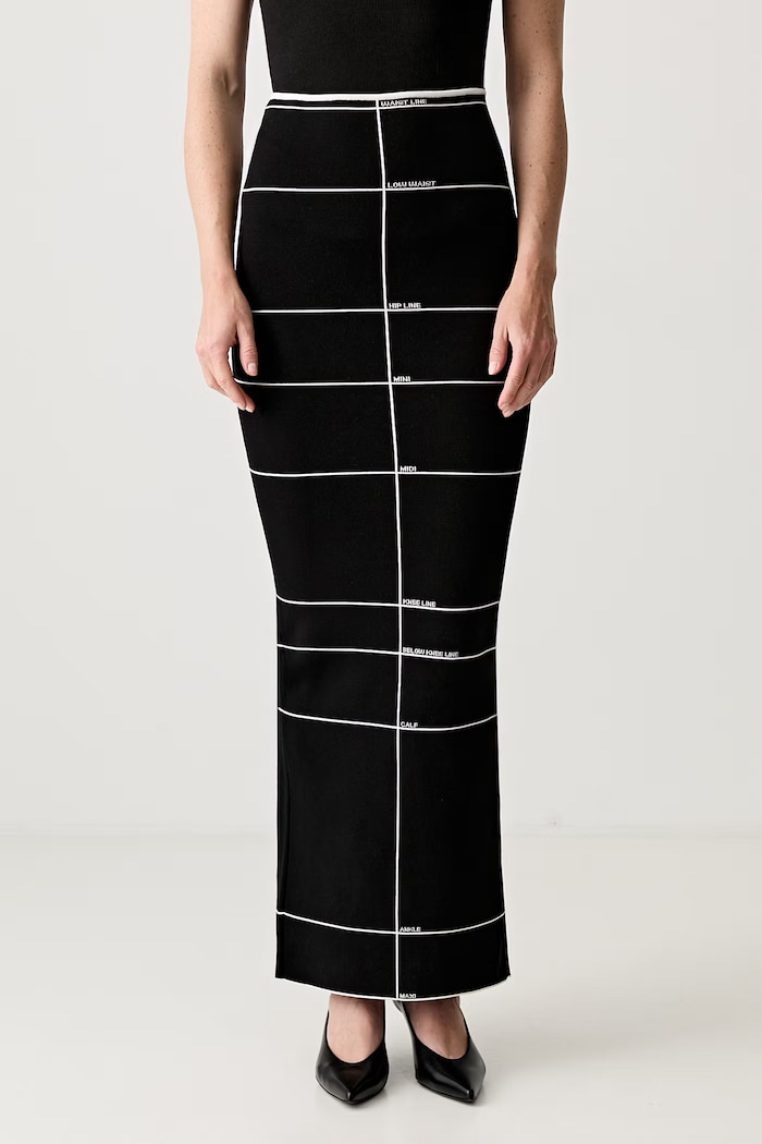 Vetements spódnica ołówkowa z wiskozą z elastanem czarny WA66KN120X