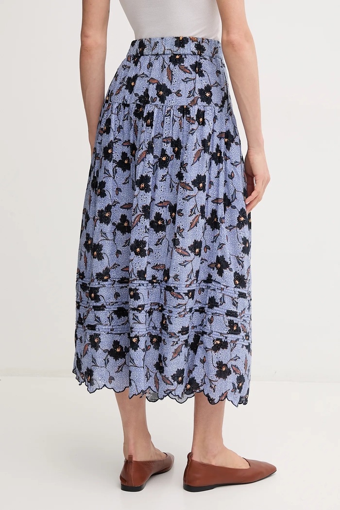 Odzież Pepe Jeans spódnica bawełniana ENODIA PL901193 niebieski