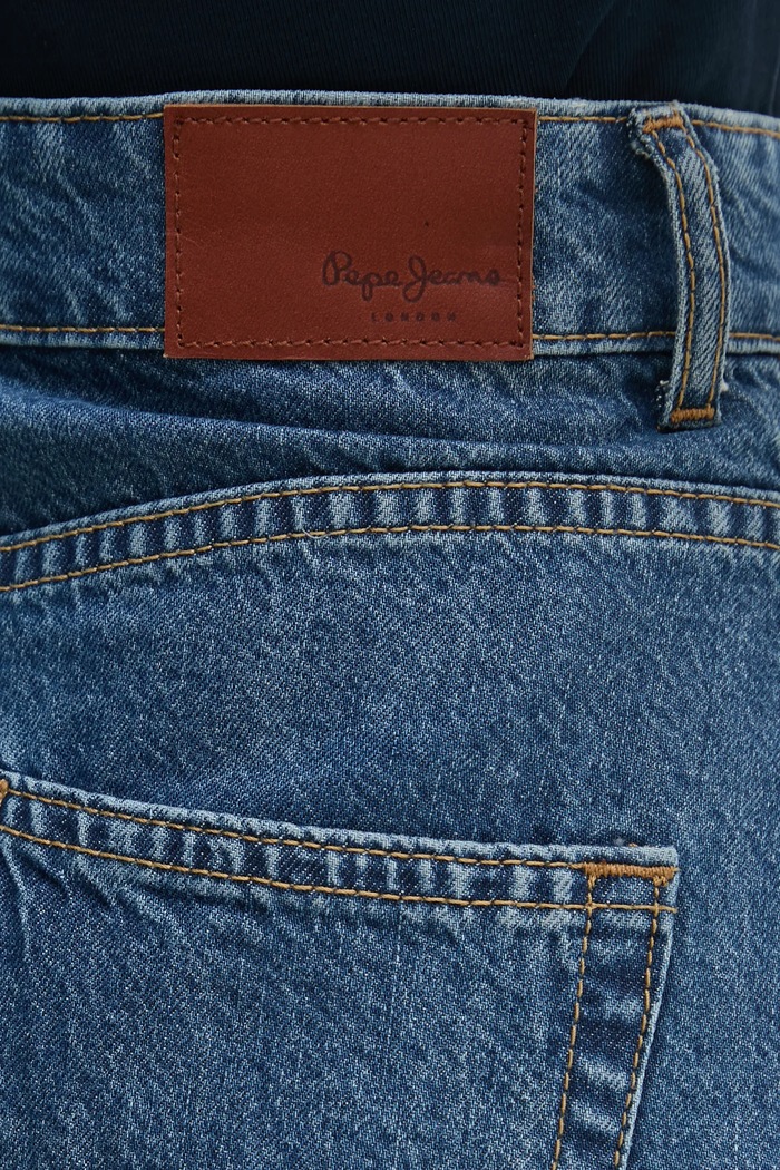 Pepe Jeans spódnica jeansowa MINI SKIRT HW RUFFLE niebieski PL901209
