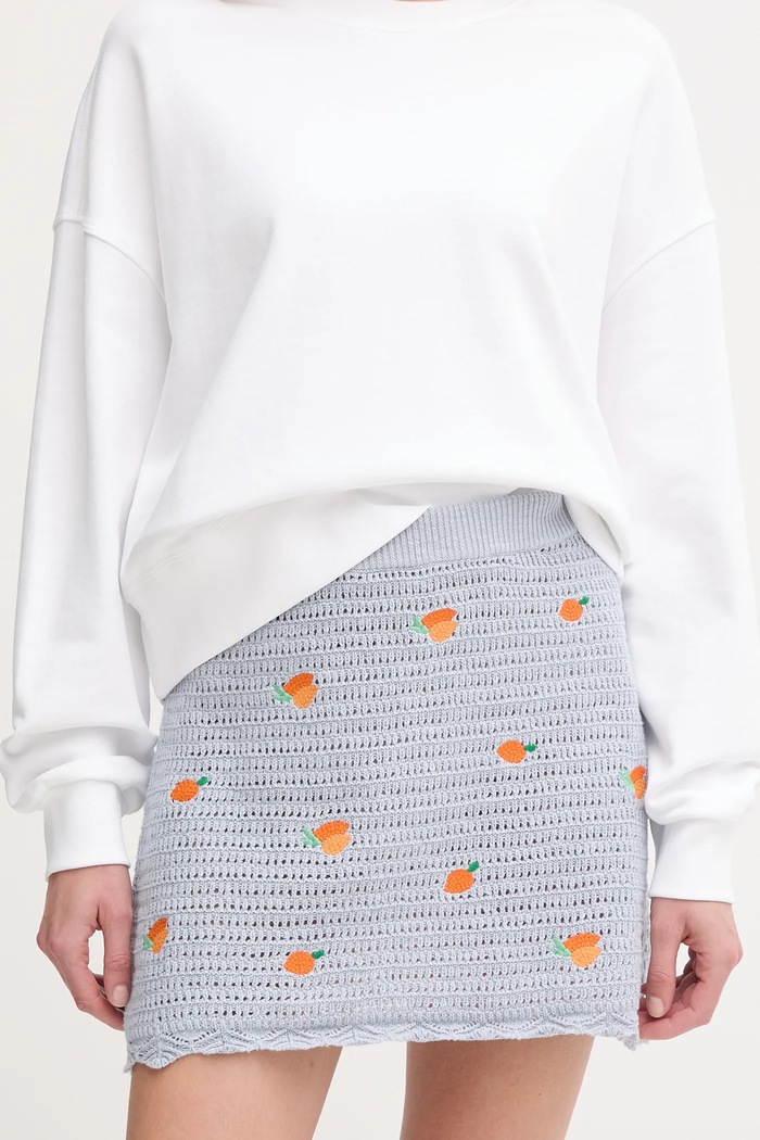 Pepe Jeans pamut szoknya OLAYA SKIRT dzsörzé kék PL901212