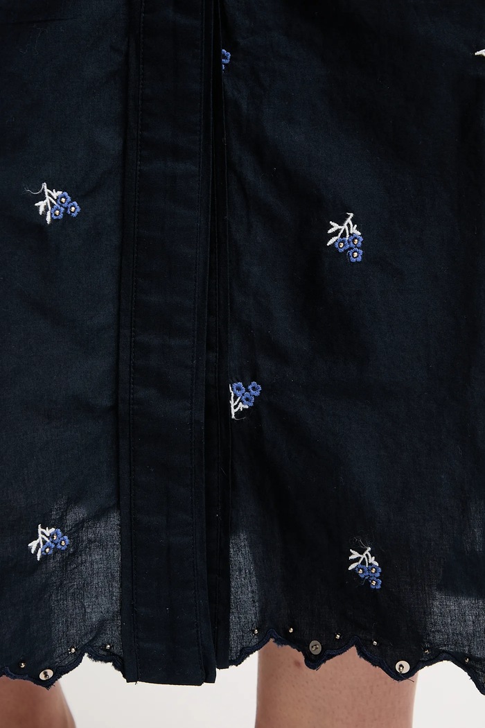 Pepe Jeans spódnica bawełniana EVEN granatowy PL901217