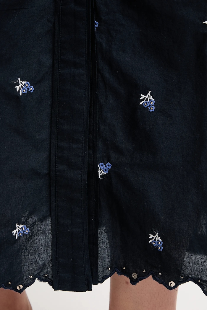 Pepe Jeans spódnica bawełniana EVEN granatowy PL901217