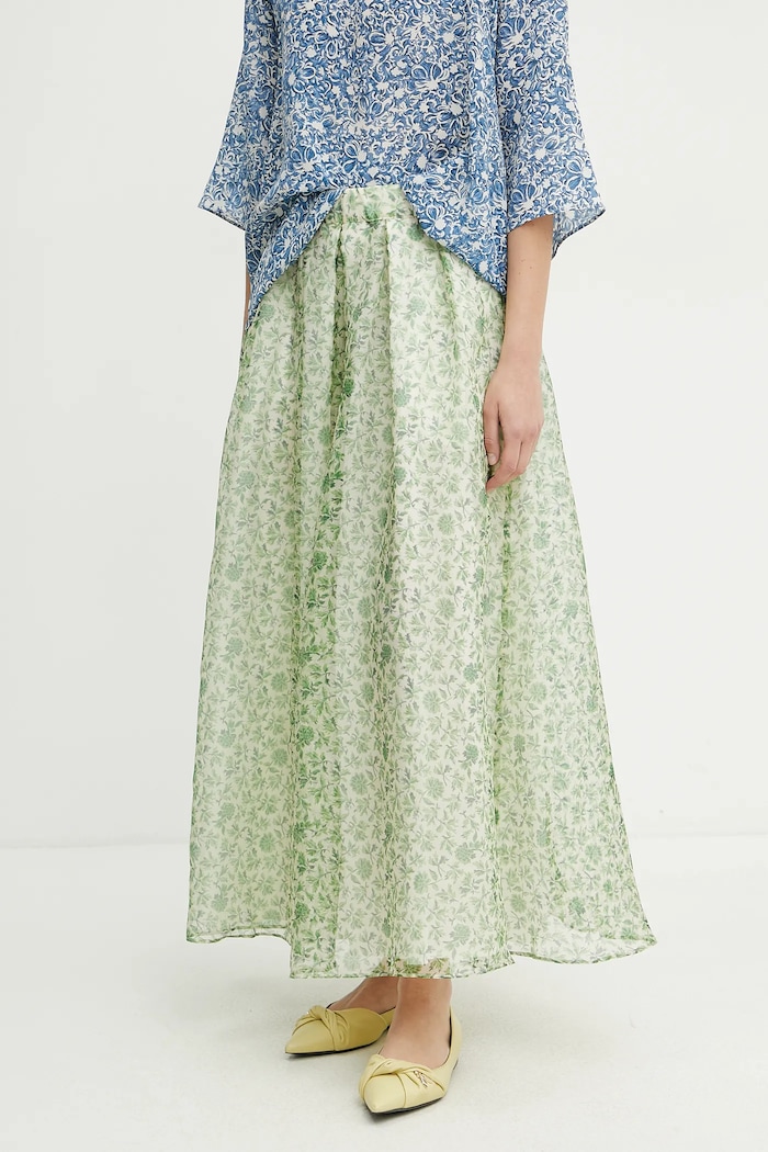 Μεταξωτή φούστα Weekend Max Mara εμπριμέ πράσινο 2515101072600