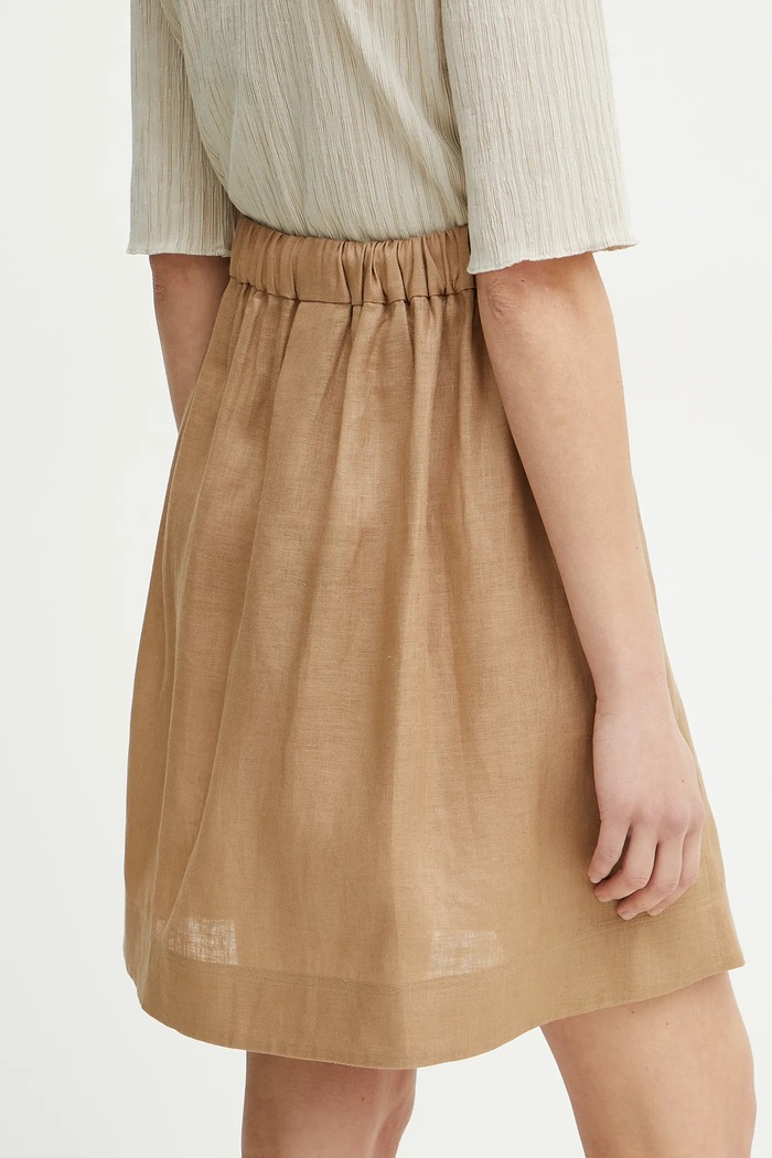 Odzież MM by Max Mara spódnica lniana 2516101018600 beżowy